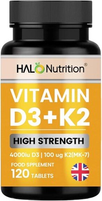 Vitamin D3 4000iu & Vitamin K2 MK7 100μg - 1 Jahresvorrat Vitamin D3 K2 - 365 Tabletten