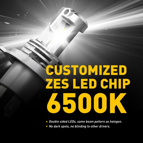 2X H4 9003 HB2 LED Headlight Bulbs Conversion Kit High Low Beam 60W 6500K White - Picture 6 of 11