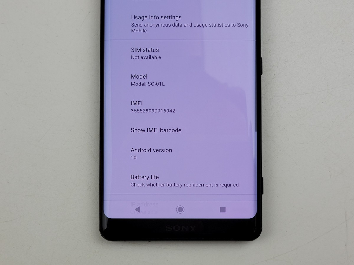 Sony Xperia XZ3 (SO-01L) 64GB - Black (Docomo Japan