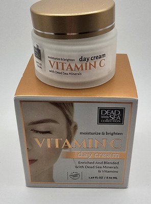 Dead Sea Collection Day Cream Moisturize & Brighten with Vitamin C  1.69 oz NEW