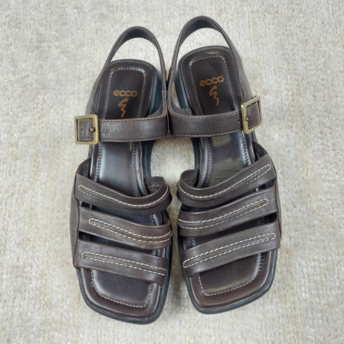 Ecco sandali donna cinturino in pelle con fibbia marrone taglia 6