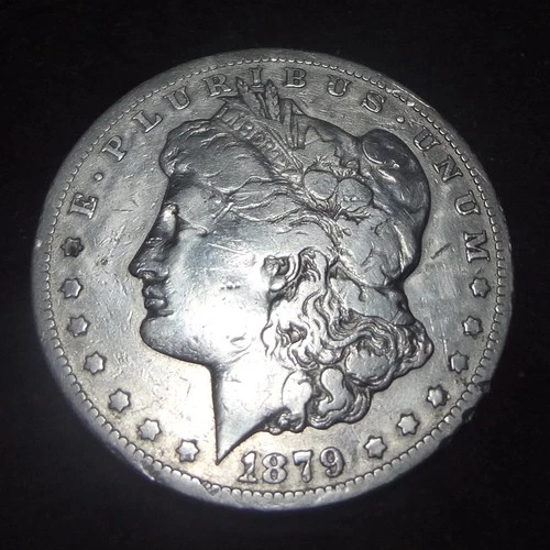 1879-CC Morgan Silver Dollar - Solid Fine F details from the Carson City mint