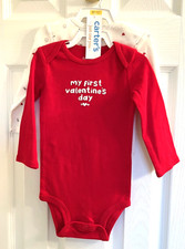 Carters My First Valentines Day 12 month Red Boy Girl 2 Piece Set Bodysuit