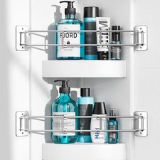 2-Pack RV Shower Corner Storage Bar, 7-13" Adjustable Stainless Caddy