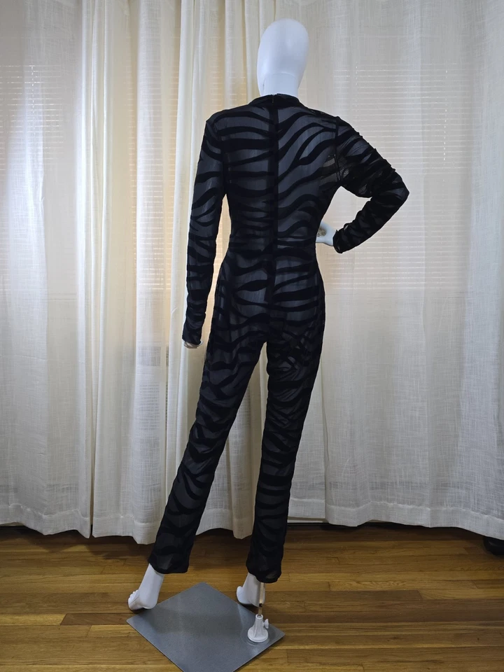 Womens Sexys Zebra Straped Jumpsuit Size XL - Image 2 of 4