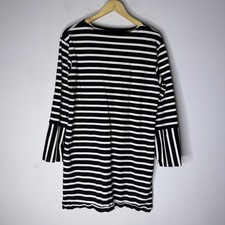 Everlane The Mariner Dress Black And White Stripe Cotton Small