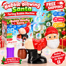 Christmas Santa Claus Farting Bubble Machine Toy Music Light Xmas Gift Kids