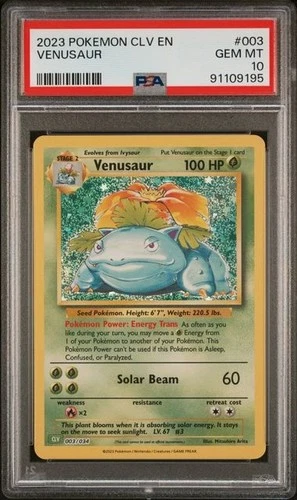 PSA 10 Venusaur Holo Classic Collection Pokémon 2023 CLV #003 MINT ENGLISH