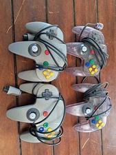 Lot Of 4 Nintendo Brand N64 Nintendo 64 Controllers