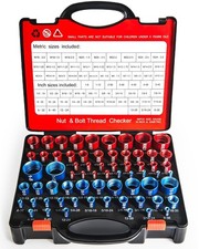 Nut and Bolt Thread Checker Kit 66Piece SAE Metric Thread Gauge Precision-Cut