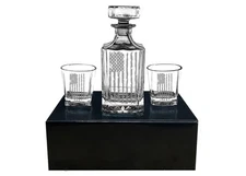 Rogue River Tactical Tattered American Flag USA Patriotic Whiskey Decanter Gi...
