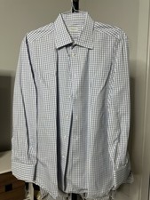 Ermenegildo Zegna Mens 46/18 Button Front Long Sleeve Dress Shirt