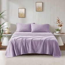 4 Piece Micro Fleece Deep Pocket Printed Sheet Set Twin Queen Full King Size Bed