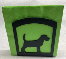 Beagle metal napkin holder,powder coated, indoor/outdoor use, USA made