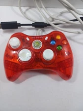 PDP Rock Candy Xbox 360 Wired Controller w/ Cable Clear Red Tested Works