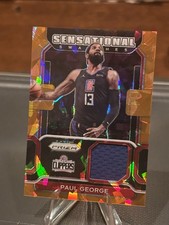 2021-22 Prizm Sensational Swatches Orange Ice Prizm Paul George JERSEY Clippers