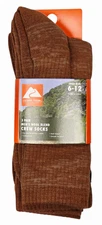 Ozark Trail #11888 NEW Men's 3 Pair Wool Blend Shoe Size 6-12 Crew Socks