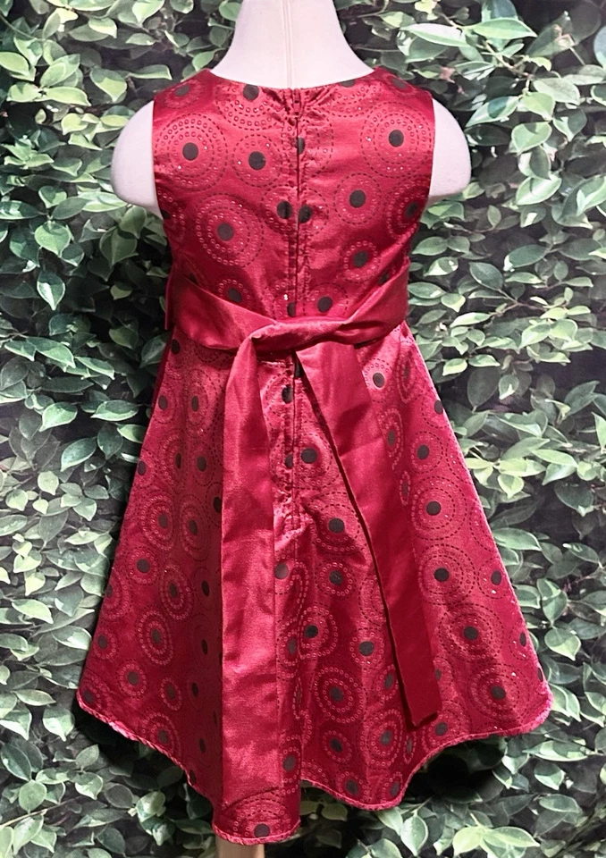 Vestido Formal Rojo Ediciones Raras Sin Mangas Círculos Vacacionales Niña’s 5 Foto 3 de 4