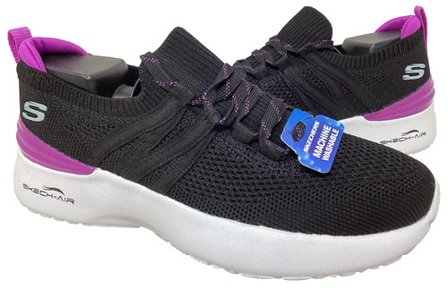 Skechers Women's Skech Air Dynamight Lace Up Shoes Black/Purple Size:6.5 186K