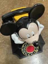 Disney Micky Mouse Desk Telephone Push Button Telemania Vintage 