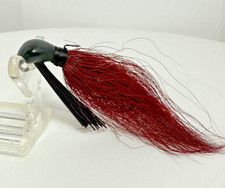 (Lot of 5) Deer Hair Tail Fishing Lure Weedless Jig Black Head Burgandy Tail