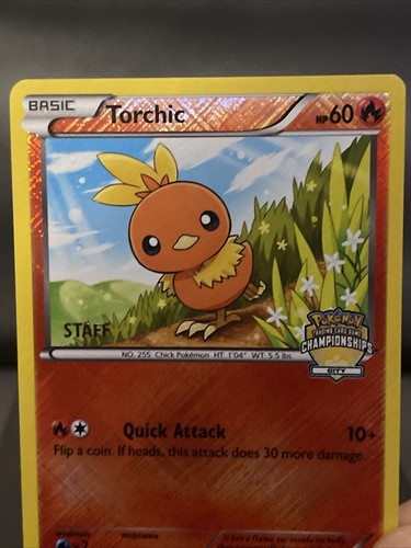 Pokemon Card Torchic 12/111 STAFF Crosshatch Holo City Championships Promo LP - Picture 2 of 7