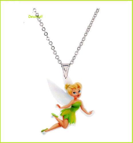 CADENA Y COLGANTE DA EL CAMPANILLA DISNEY DE RESINA Y PINTADA NOVEDAD