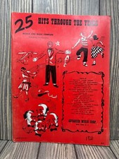 Vintage 1950s Sheet Music Book "25 Hits Through The Years"