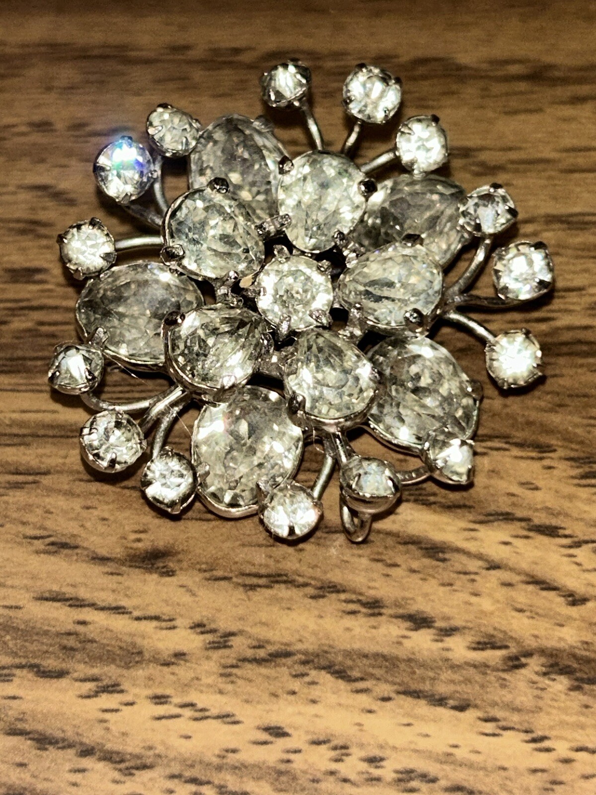 Vintage Eisenberg (Large E Script) Clear Rhinesto… - image 2