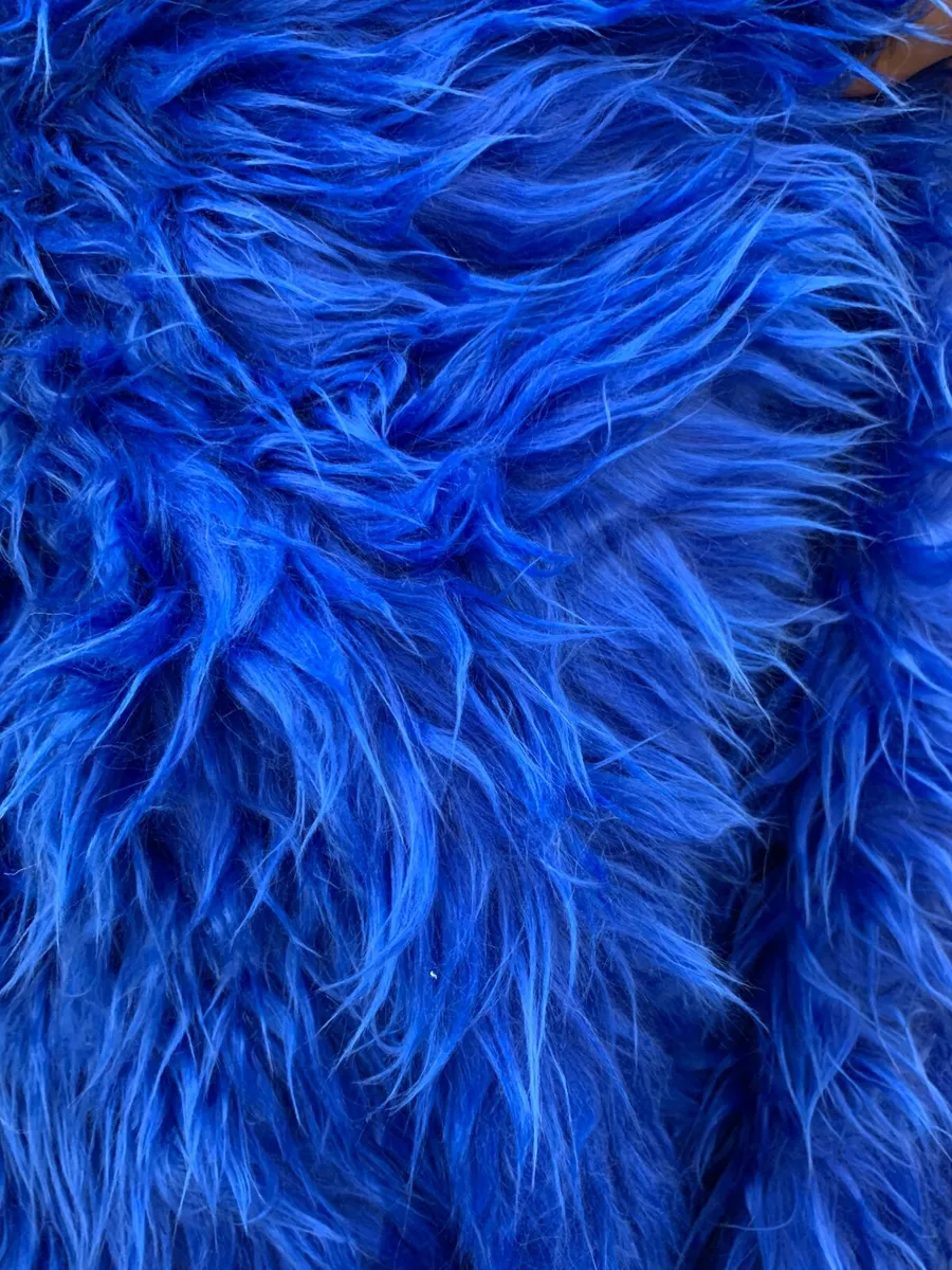  Solid Shaggy Faux/Fake Fur Fabric-Royal Blue-Long Pile 60 Sold  By The Yard : Arts, Crafts & Sewing