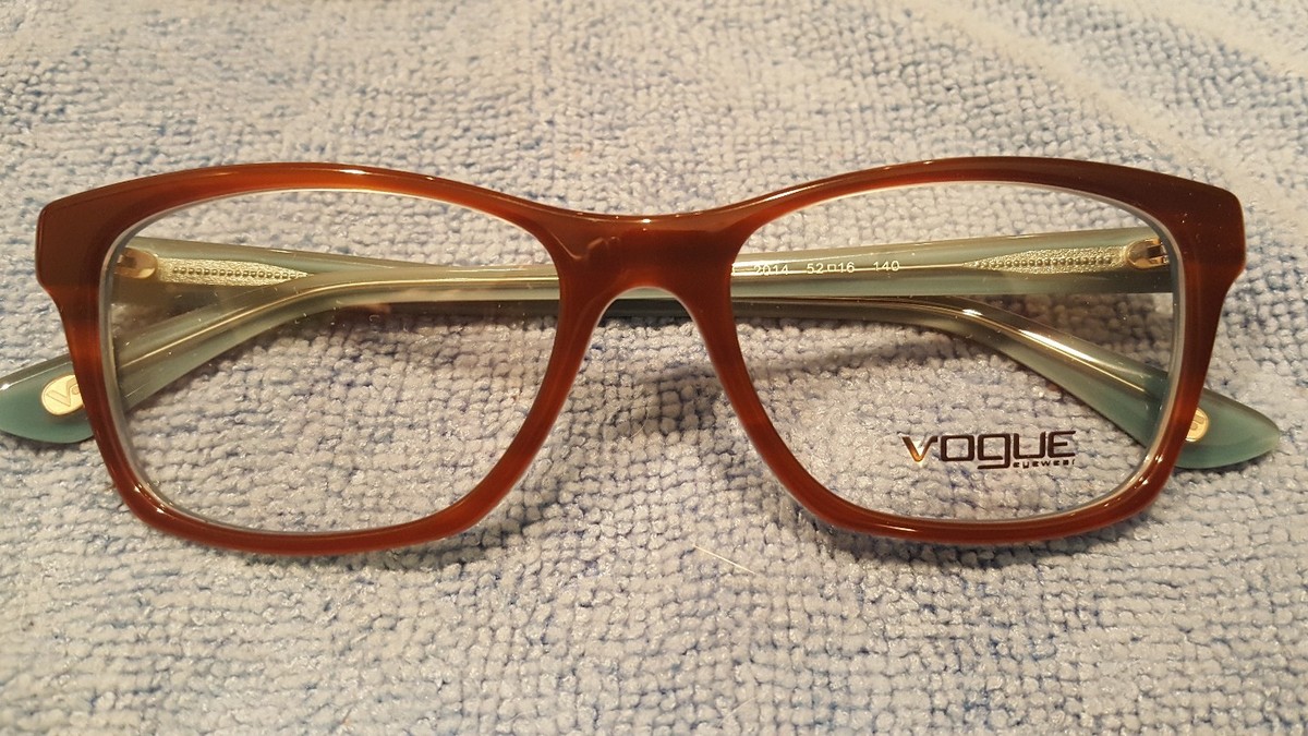Vogue VO2714 Brown Blue Acetate Prescription Standard Size Frames 52-16-140 Vogue Eyeglasses Frame VO 2714 2014 52-16-140 Brown Blue  main image 3