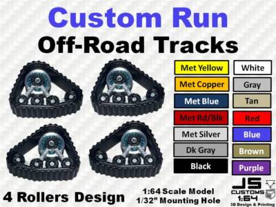 Off-Road / Snow Tracks - Set of 4 - Hot Wheels / Matchbox  1:64 Scale Models
