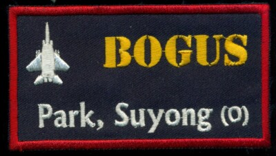 ROKAF F-15k Callsign Bogus Nametag Wing Patch K-6