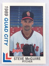 1989 Quad City Angels-Eastern League-BEST Baseball Card-Steve McGuire