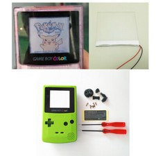 Frontlit Front Light Set For Nintendo Game Boy Color Apple Green GBC Shell Case