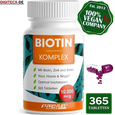 Biotin hochdosiert 10.000 mcg + Selen + Zink für Haut, Haare, Nägel* vegan