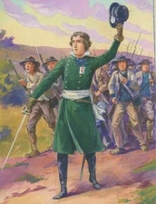 Vintage Art Nouveau Drawing Military Illustration, Rochejaquel Artwork