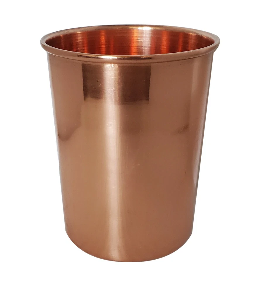 Taza de cobre puro 275 ml vaso taza de vidrio salud holística yoga Ayurveda americano Foto 2 de 4