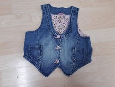 Tolle süße Jeans-Weste Jäckchen mit rosa Futter - Gr. 116/122 sehr guter Zustand