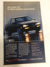 1987 Chevrolet Beretta Gt Print Ad Advertisement Vintage Pa2