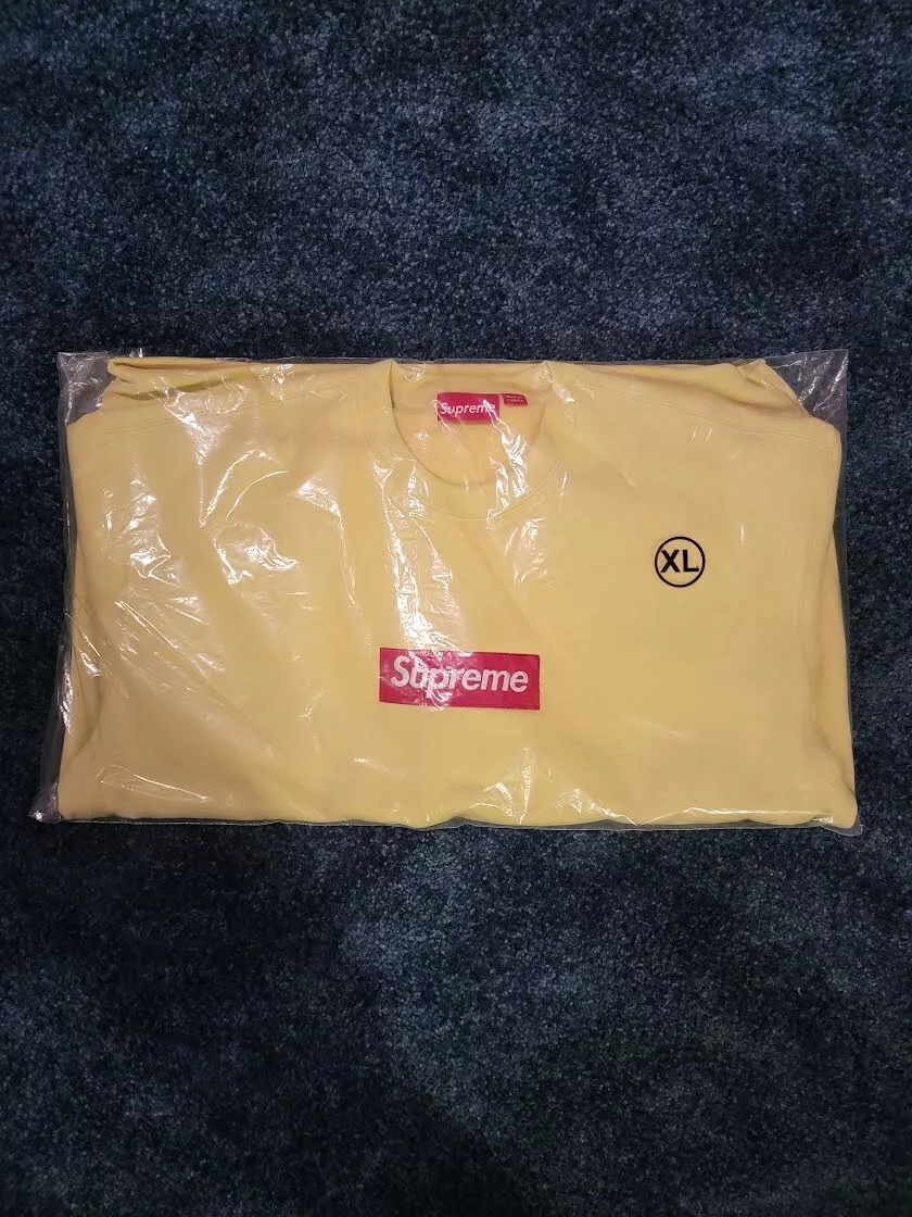 Supreme Box logo Crewneck FW22 jaune pâle taille XL EN MAIN