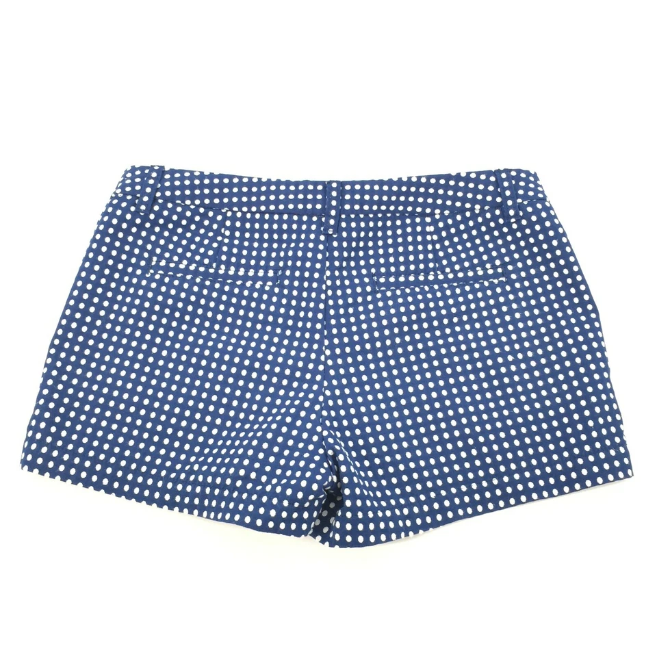 Merona Polka Dot Print Chino Shorts Size 8 Womens White Navy Blue Casual Retro M - Image 2 of 4