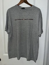 VINTAGE Polo Jeans Ralph Lauren RL Company T-shirt Men Adult Large Gray