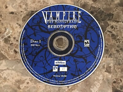 Vampire: The Masquerade - Redemption (PC, 2000)  (DISC 1 ONLY) INSTALL WIN 95/98