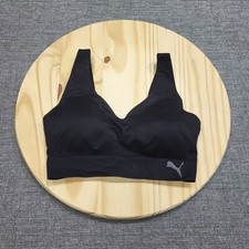 Puma Performance Womens Seamless Wireless Wirefree Sports Bra Medium Size Black