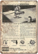 Porter Disston Division Vintage Power Tool 12" x 9" Reproduction Metal Sign Z167
