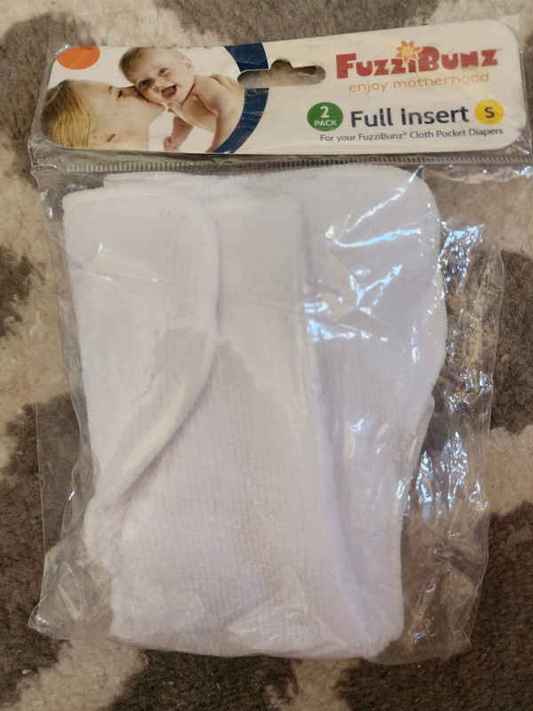 FuzziBunz Cloth Microfiber Insert for Diapers Set 2 Small White NWT