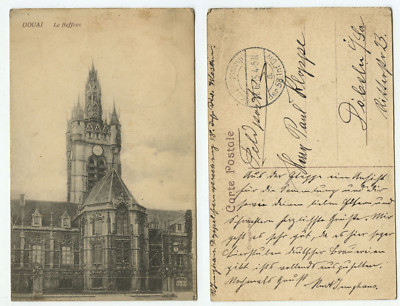 09859 - Feldpostkarte - gelaufen 27.6.1915 - 58. Inf.Div. - Douai - Le Beffroi