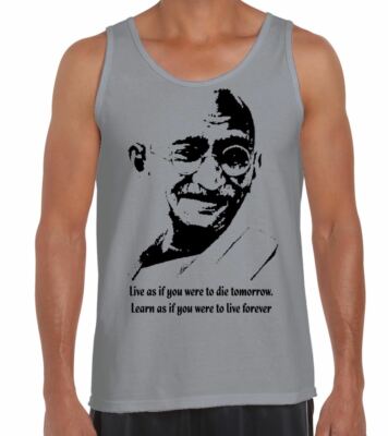 Mahatma Gandhi Live Forever Zitat Herren Trägershirt Tank Top - Politisches T-Shirt