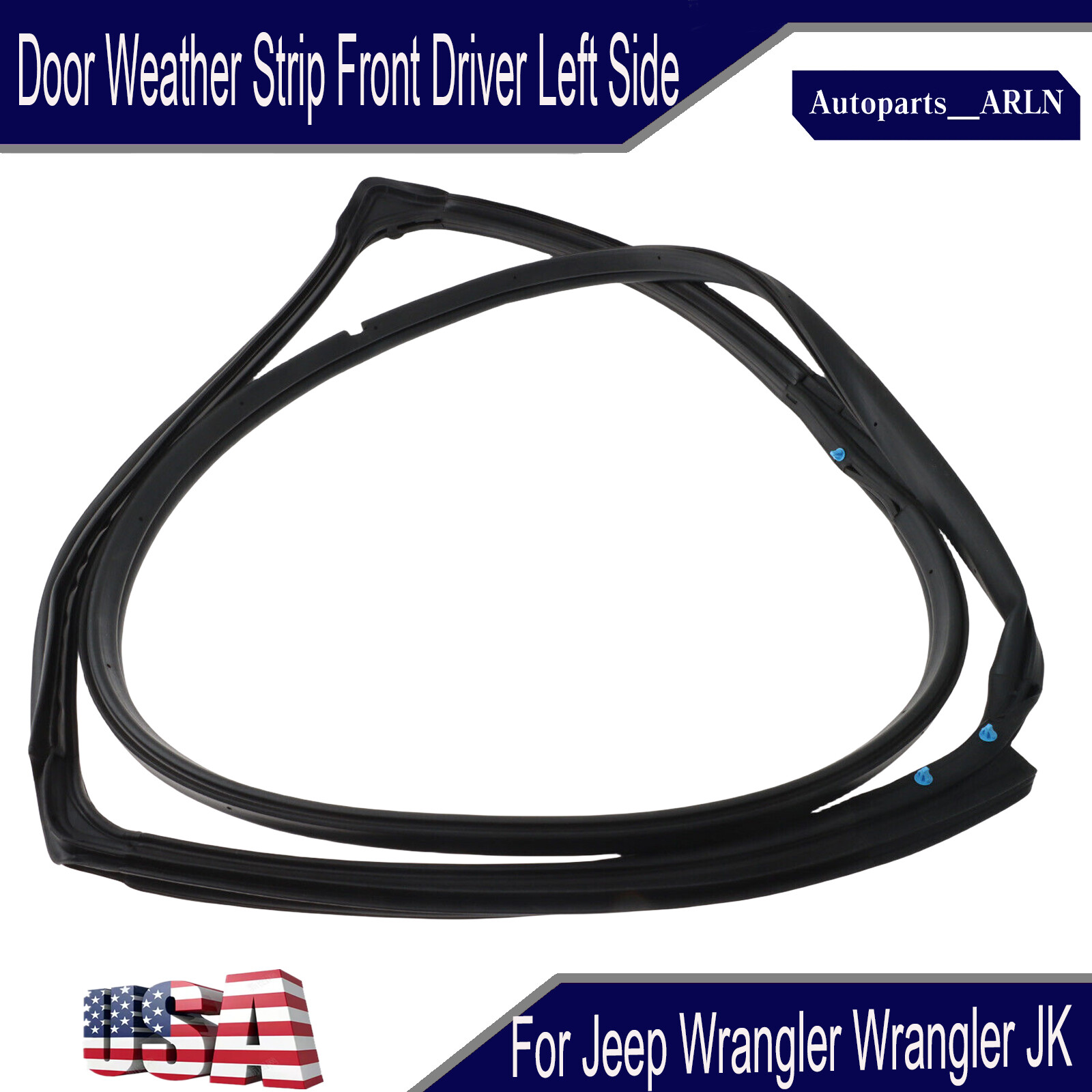 Door Weather Strip Front Left & Right Side Fit for Jeep Wrangler